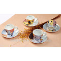 Ensemble de café en céramique mini design personnalisé Haonai, tasse à café décoratif avec soucoupe